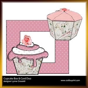 Rose Cupcake Gift Box, Card & Matching Envelope