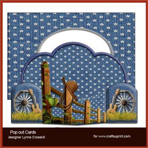 Country Denim Pop Out Card & Envelope