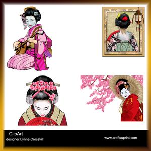 Japanese Geisha Clipart