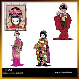 Japanese Geisha 2 Clipart