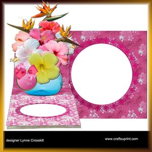 Hibiscus Vase Easel Card & Envelope