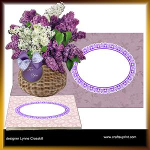 Lilac Basket Easel Card & Envelope