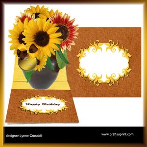 Sunflower Basket Easel Card & Envelope
