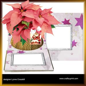 Pink Poinsettia Basket Easel Card & Envelope