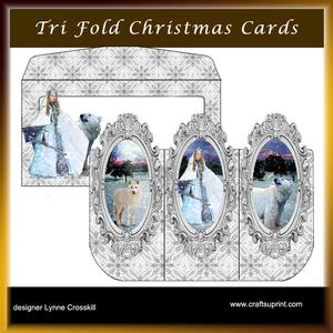 Christmas Snow 3D Tri-fold Card & Envelope