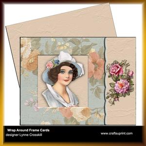 Lady in Blue Rose Hat Frame Card Kit