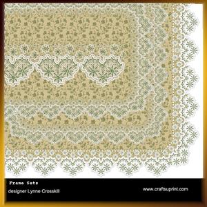 Christmas Lace Frames - Green Flowers
