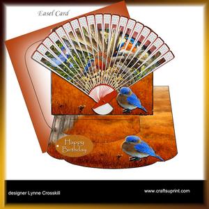 Bluebird's in Fall Easel Fan Card Kit