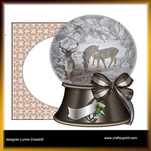 Winter Deer Snow Globe Card Kit