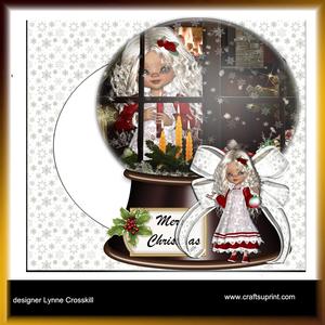 Christmas Window Scene Snow Globe Card Kit
