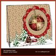 Red Patchwork Christmas Ball Tent Aperture Card