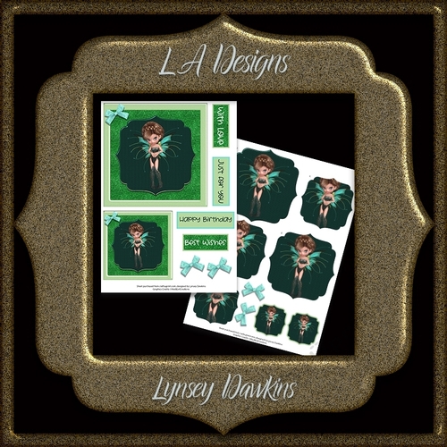 Emerald Fairy Card Front & Decoupage Mini Kit