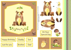 Cute Woodland Bear 3D Topper Sheet