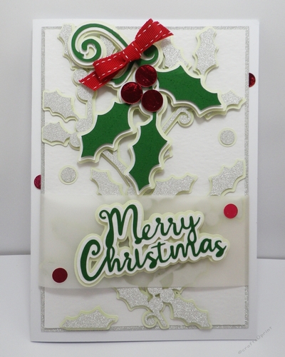 Holly Christmas card topper