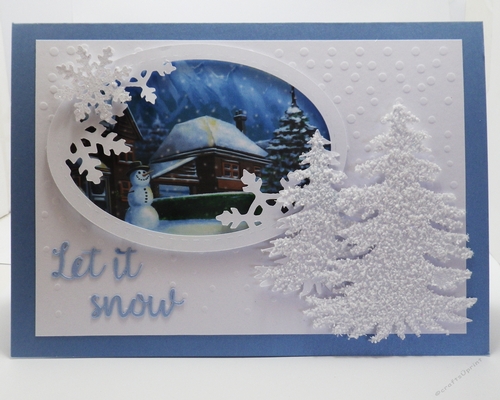 snowy Christmas card topper