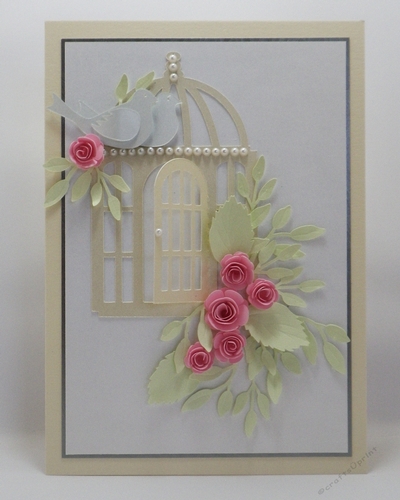 Bird cage and roses topper