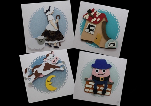 Set of 4 Nursery Rhyme toppers