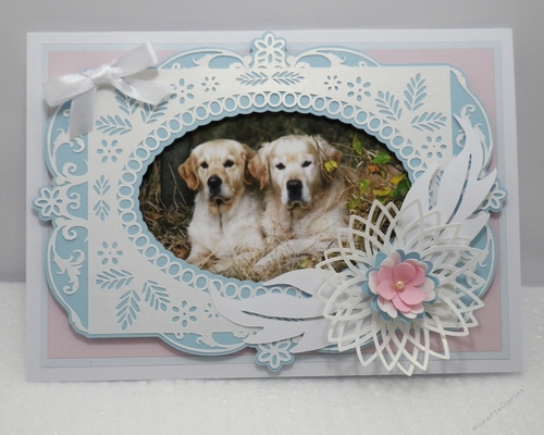 floral frame and loopy flower topper