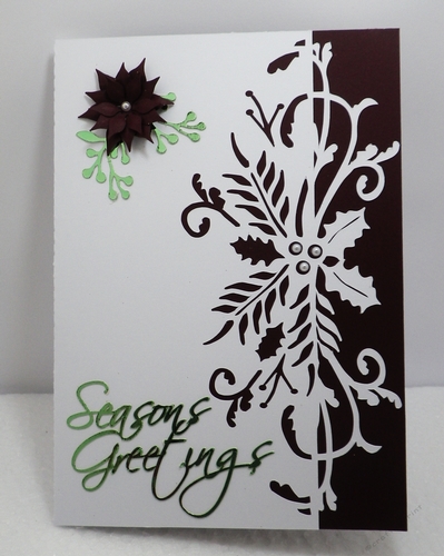 Over the edge holly spray card
