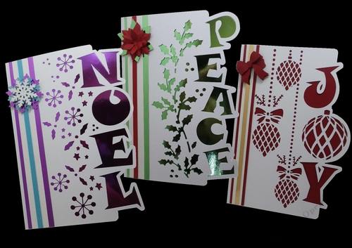 Noel, Peace and Joy over the edge cards