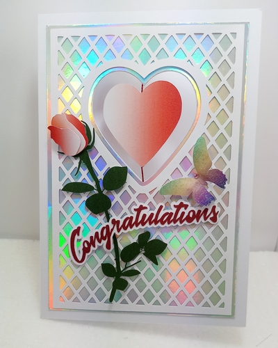 Swivel heart congratulations card