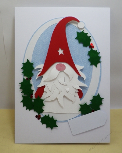Christmas gnome in oval topper