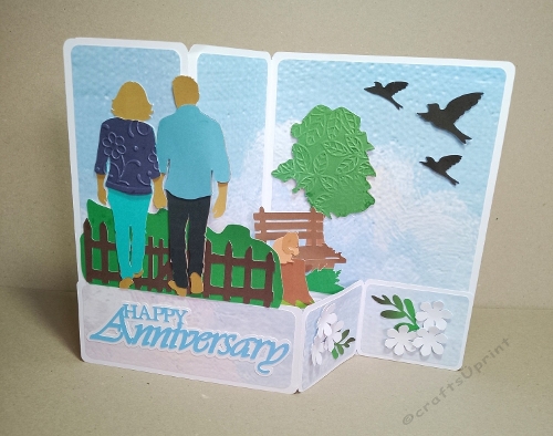 Anniversary double z fold card with pop-ups