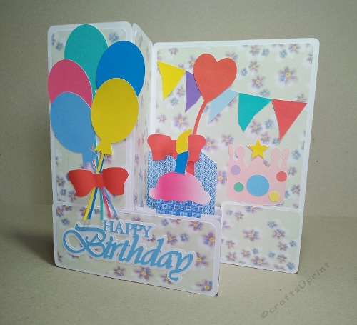 Birthday double z fold card with pop-ups