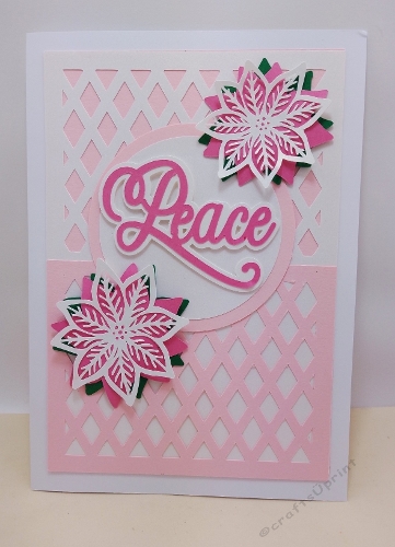 Peace double lattice topper with poinsettias