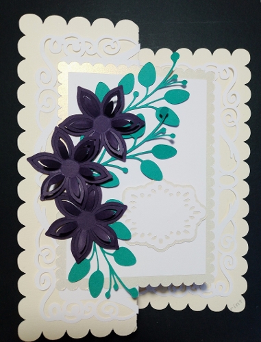 Backfold lacy floral card