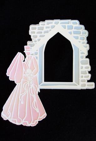 Bride and Groom at Church Door Topper File