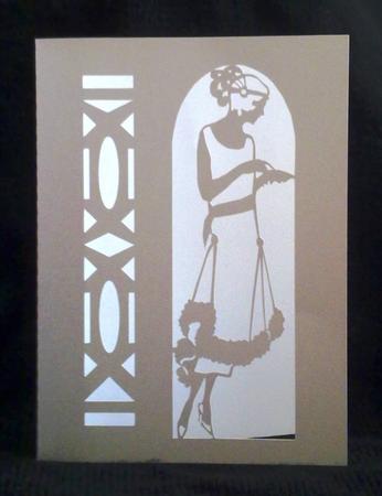 Art Deco Lady Card Template