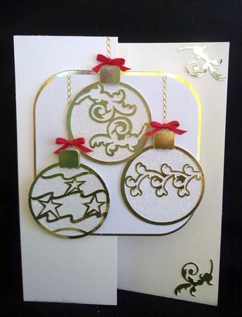 Christmas Baubles Z Fold Card