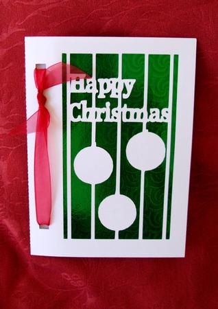 Happy Christmas bauble panel card
