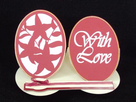 Floral Double Oval Easel Card