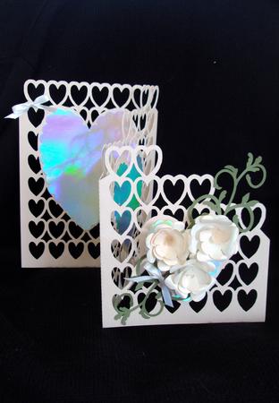 Lattice Hearts Z Fold Card with Flowers