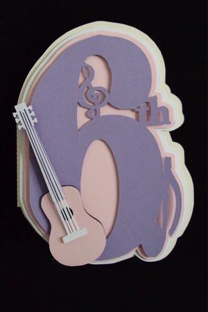 6th Birthday Card with Guitar