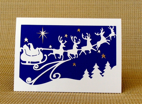 Dashing Through the Night Santa Sleigh and Reindeer