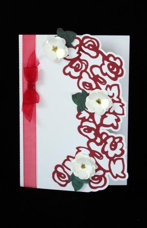 Floral Spray over the edge card with flowers