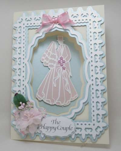 Wedding Peephole Card with Bride and Groom