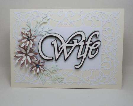 Wife Topper with Lacy Background and Flowers