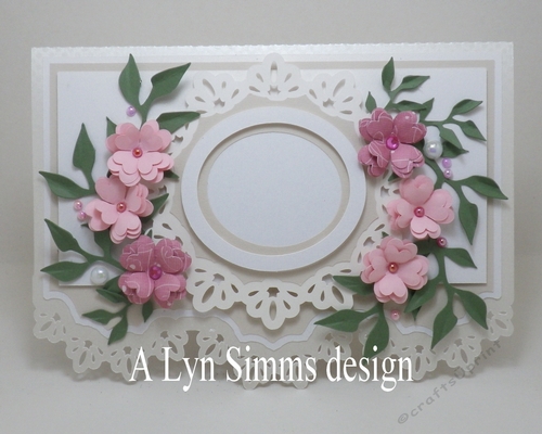 Lacy Edge Card with Sentiment Frame and Flowers