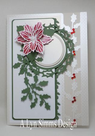 Holly Border Card with Poinsettia