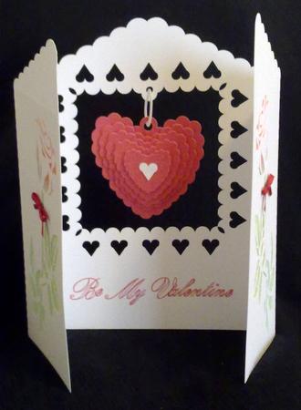 Valentines Swinging Heart Card File