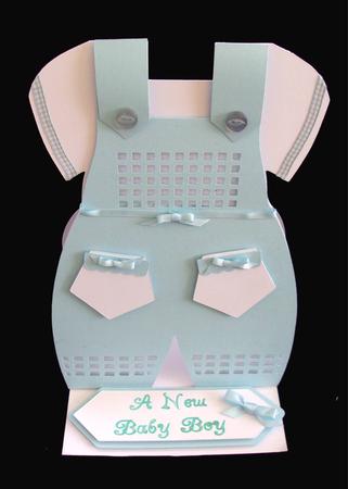 Baby Boys Outfit Easel Card 