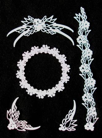 5 Floral Embellishments Cameo Ready