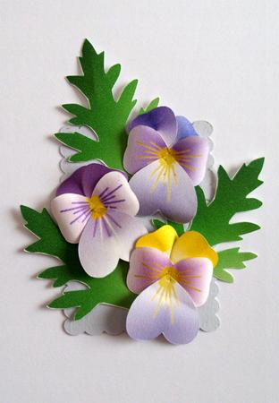 Violas 2 3D Flower Cameo Ready