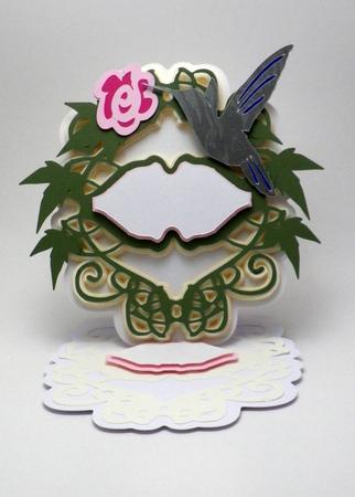 Lacy Easel Card With Humming Bird
