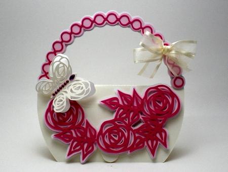 Handbag Card With Roses (6)