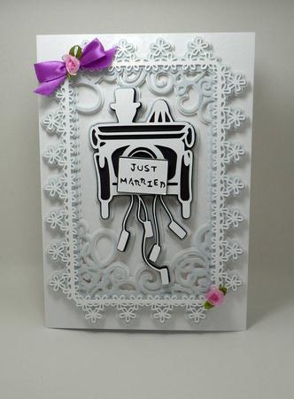 Wedding Car In Fancy Frame Topper 